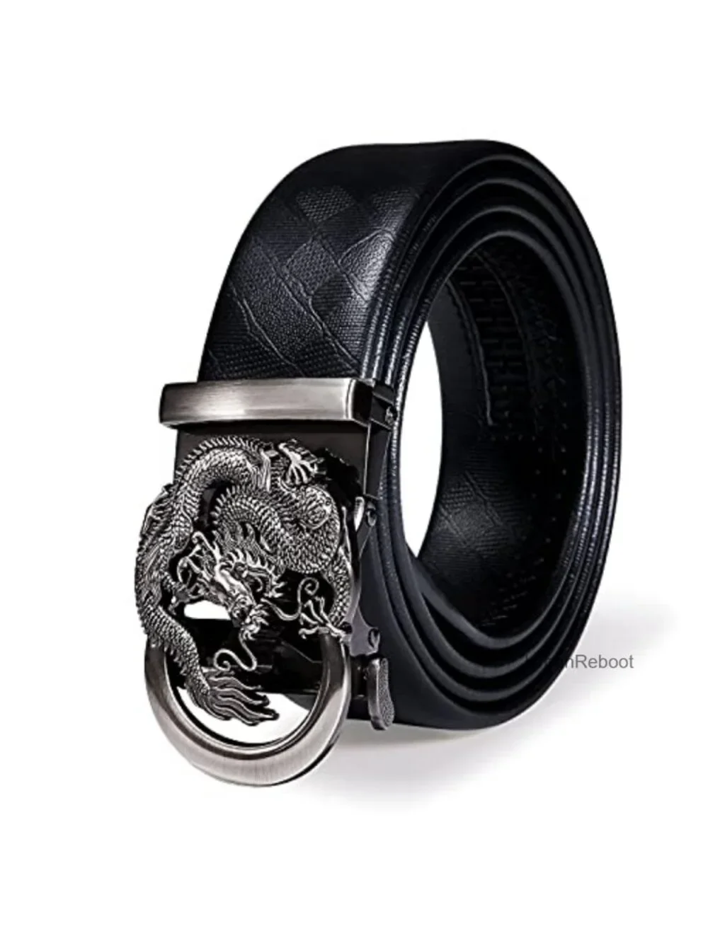 Men's Leather Ratchet Belt Adjustable Click Buckle 1 3/8